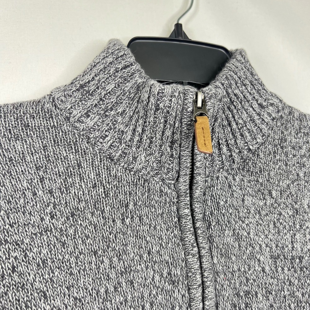 St. John's Bay‎ Gray Quarter Zip Sweater Mens Large Marled Cotton Pullover
